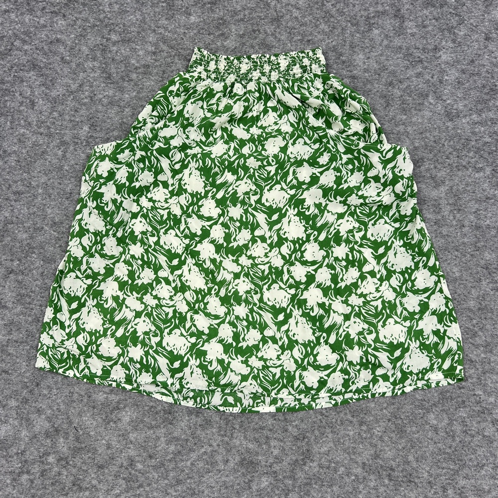 Anthropologie Porridge Skirt Womens XS Green A Line Elastic Waist Rayon Lined